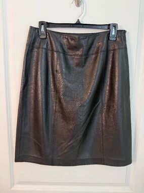 Kate Hill Black Leather Skirt - 10